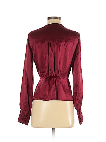 Intermix Long Sleeve Silk Top (view 2)