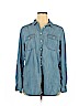 Talbots 100% Lyocell Blue Long Sleeve Button-Down Shirt Size XL - photo 1