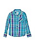 Justice 100% Cotton Blue Long Sleeve Button-Down Shirt Size 8 - photo 1