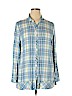 J.jill 100% Viscose Blue Long Sleeve Button-Down Shirt Size XL - photo 1