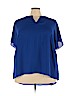Worthington 100% Polyester Blue Short Sleeve Blouse Size 3X - photo 1