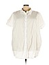 Woman Within 100% Cotton White Short Sleeve Button-Down Shirt Size 40 (4X) - photo 1