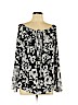 White House Black Market 100% Polyester Black Long Sleeve Blouse Size XL - photo 1