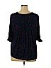 Lucky Brand Blue 3/4 Sleeve Top Size XL - photo 2