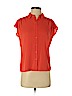 Ann Taylor LOFT 100% Polyester Orange Short Sleeve Blouse Size XXS (petite) - photo 1