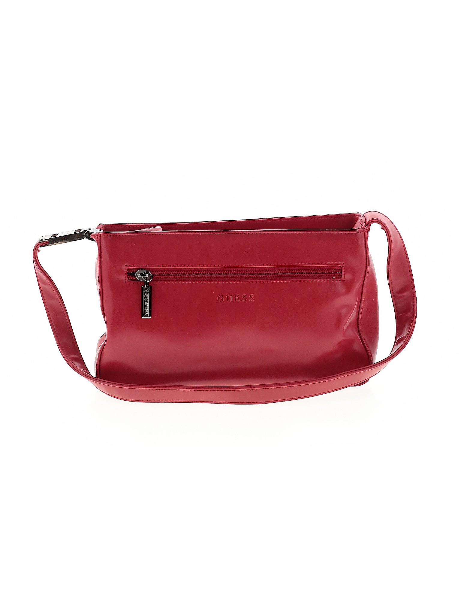 small red leather shoulder bag