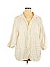 Allen Allen 100% Linen White 3/4 Sleeve Button-Down Shirt Size 1X - photo 1