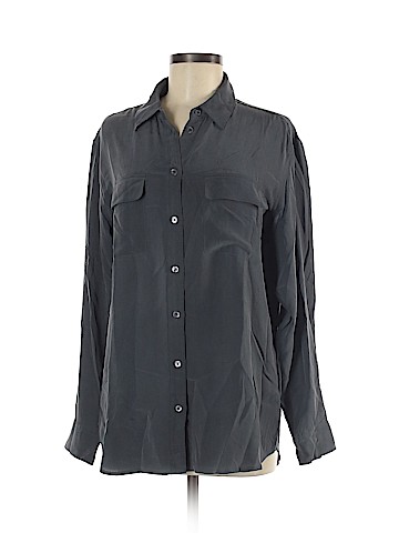 Equipment Long Sleeve Silk Top (view 1)