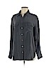 Equipment 100% Silk Gray Long Sleeve Silk Top Size M - photo 1