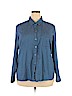 Old Navy 100% Cotton Blue Long Sleeve Button-Down Shirt Size XXL - photo 1