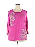 Investments II Pink 3/4 Sleeve Top Size 2X - photo 1