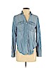 Thread & Supply 100% Lyocell Blue Long Sleeve Button-Down Shirt Size S - photo 1