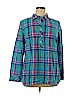 Talbots 100% Cotton Blue Long Sleeve Button-Down Shirt Size XL - photo 1
