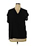 Pleione 100% Polyester Black Short Sleeve Blouse Size XL - photo 1
