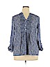 HD in Paris 100% Polyester Blue Long Sleeve Blouse Size 14 - photo 1