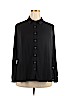 Roz & Ali 100% Polyester Black Long Sleeve Button-Down Shirt Size 3X - photo 1