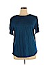 Ann Taylor LOFT 100% Linen Blue Short Sleeve Top Size XL - photo 1