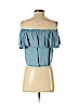 Zara 100% Lyocell Blue Short Sleeve Top Size XS - photo 2