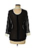 HELMUT Helmut Lang Black Short Sleeve Blouse Size P (petite) - photo 2