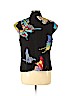 Citron 100% Silk Black Short Sleeve Silk Top Size L (petite) - photo 2