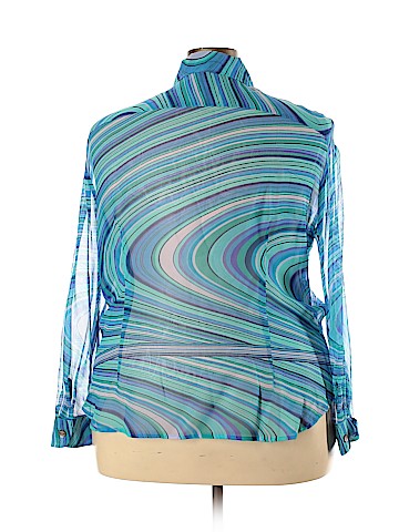 Karen Kane Long Sleeve Silk Top (view 2)