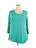 JM Collection Teal Long Sleeve T-Shirt Size 1X - photo 1