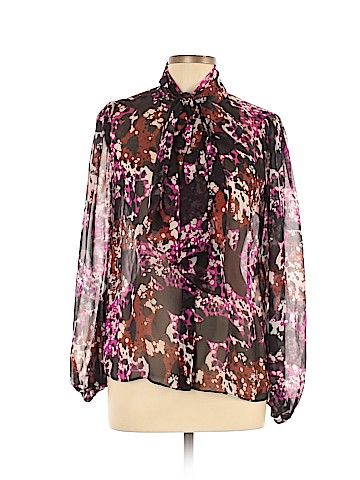 Diane von Furstenberg Long Sleeve Silk Top (view 1)