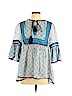 Talitha Blue 3/4 Sleeve Blouse Size L - photo 1