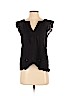 Lucky Brand 100% Cotton Black Short Sleeve Blouse Size M - photo 1