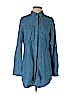 Lulu's 100% Lyocell Blue Long Sleeve Button-Down Shirt Size S - photo 1
