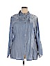 J.jill 100% Rayon Blue Long Sleeve Button-Down Shirt Size XL - photo 1