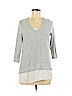 Vince Camuto Gray 3/4 Sleeve Top Size L - photo 1