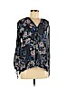 H&M 100% Viscose Black Long Sleeve Button-Down Shirt Size 8 - photo 1