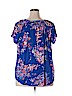 St. John's Bay 100% Rayon Blue Short Sleeve Blouse Size 2X - photo 2