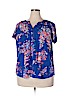 St. John's Bay 100% Rayon Blue Short Sleeve Blouse Size 2X - photo 1