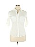 James Perse 100% Cotton White 3/4 Sleeve Button-Down Shirt Size XL (4) - photo 1