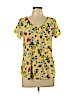 Tempted Yellow Short Sleeve Blouse Size L - photo 1