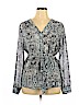 Calvin Klein 100% Polyester Blue Long Sleeve Blouse Size XL - photo 1