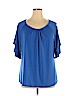 Susan Graver Blue Short Sleeve Top Size XL - photo 1