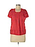 Pepin 100% Polyester Red Short Sleeve Blouse Size M - photo 1
