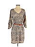 Aqua 100% Polyester Tan Casual Dress Size S - photo 1