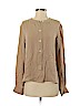 Theory 100% Silk Tan Long Sleeve Silk Top Size P (petite) - photo 1
