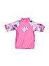 Unbranded Floral Stripes Graphic Pink Rash Guard Size 5 - photo 1