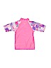 Unbranded Floral Stripes Graphic Pink Rash Guard Size 5 - photo 2