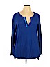Elie Tahari Blue Long Sleeve Top Size XL - photo 1