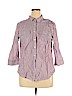St. John's Bay 100% Cotton Purple 3/4 Sleeve Button-Down Shirt Size XL - photo 1