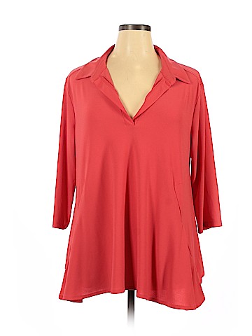 Women With Control 3/4 Sleeve Top (view 1)