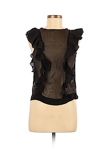 Anine Bing Short Sleeve Silk Top (view 1)