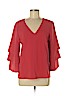 Lafayette 148 New York Orange 3/4 Sleeve Blouse Size M - photo 1