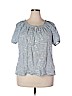 Croft & Barrow 100% Cotton Blue Short Sleeve Blouse Size 2X - photo 1